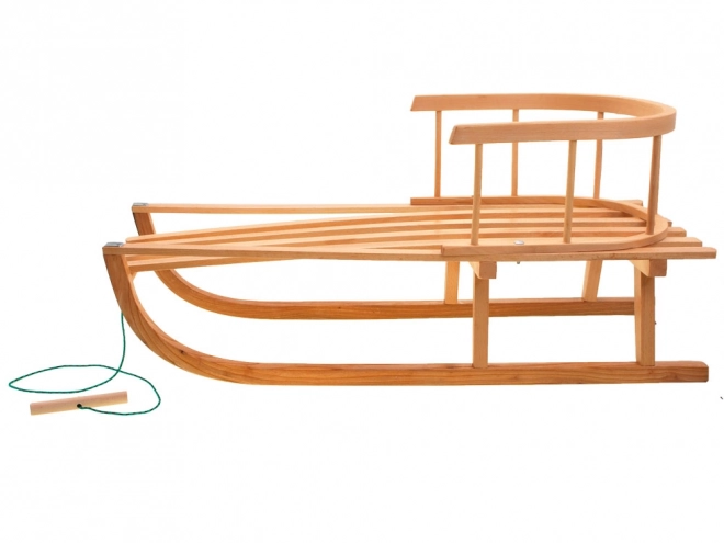 Traditional Wooden Sleds with Backrest and Rope