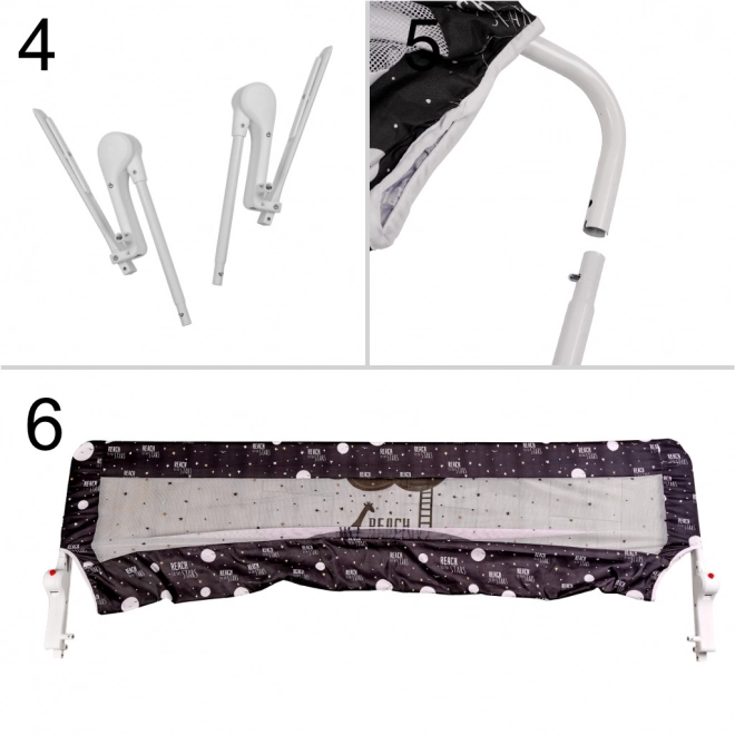 Barriera protettiva per letto 200 cm nera