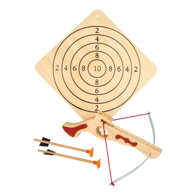 Small Foot Wooden Crossbow with Arrows and Target