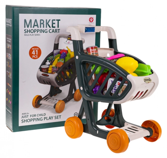 Shopping Cart Toy with Lights and Music - Green