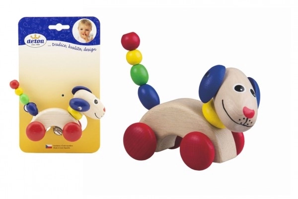 Wooden Rolling Puppy with Bell