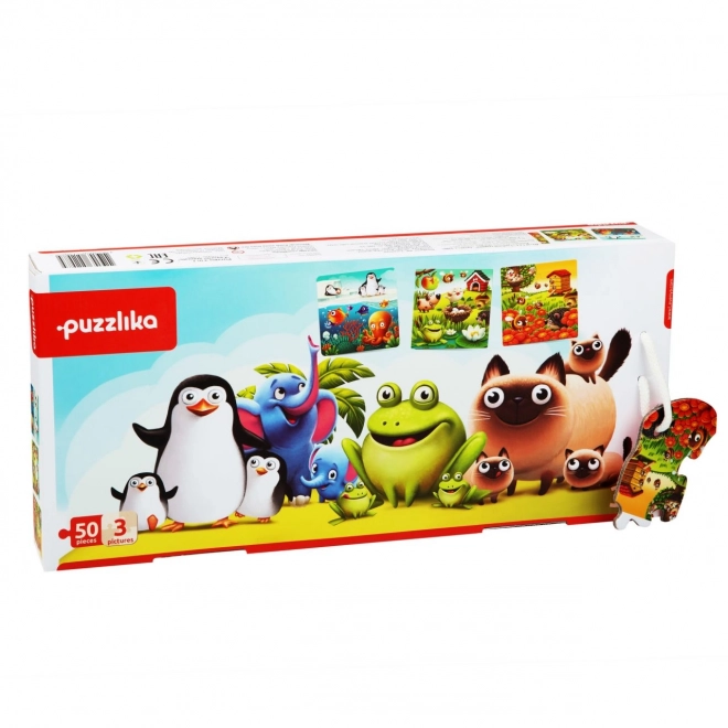 Puzzlika Favorite Animals 3 in 1 Puzzle Set