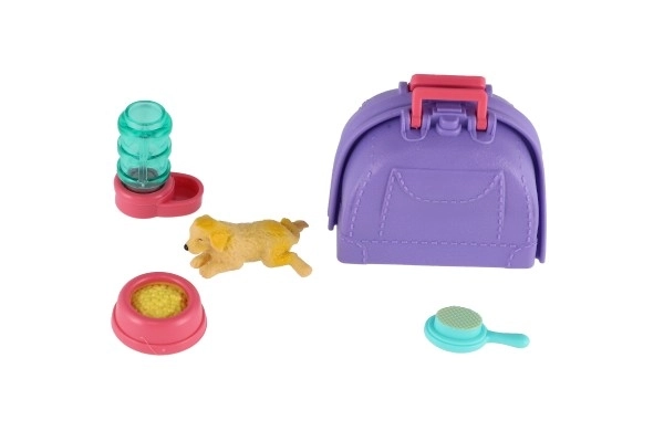 Pet Dog With Portable Plastic Box And Accessories