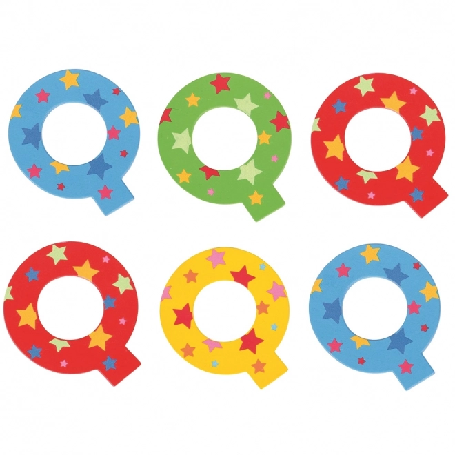 Colorful Wooden Letter Q