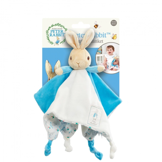 Plush Bunny Lovey Blanket Blue