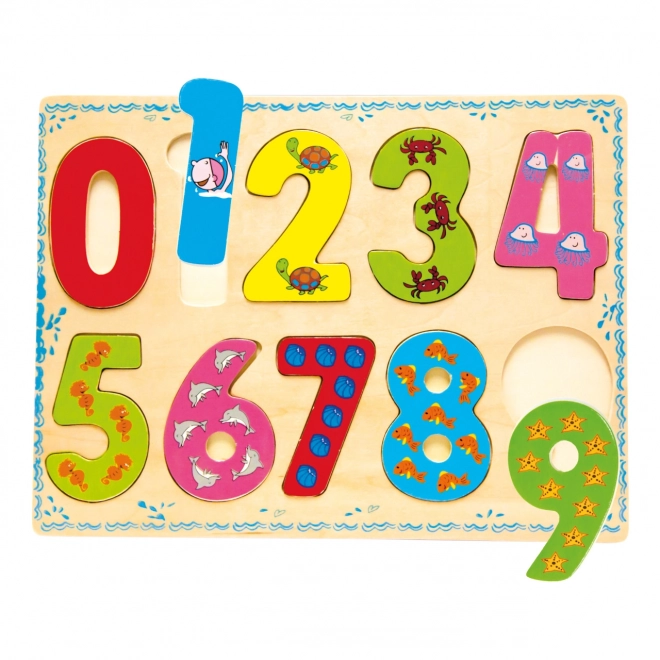 Wooden Counting Puzzle with Numbers