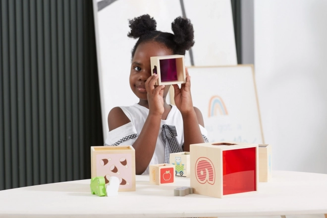 Wooden Stacking Blocks with Animals and Train