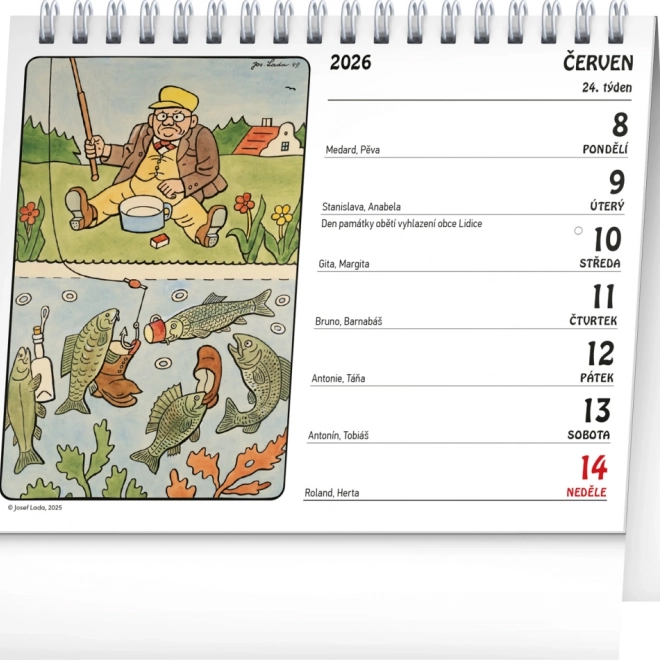 Tafelkalender 2026 met illustraties van Josef Lada