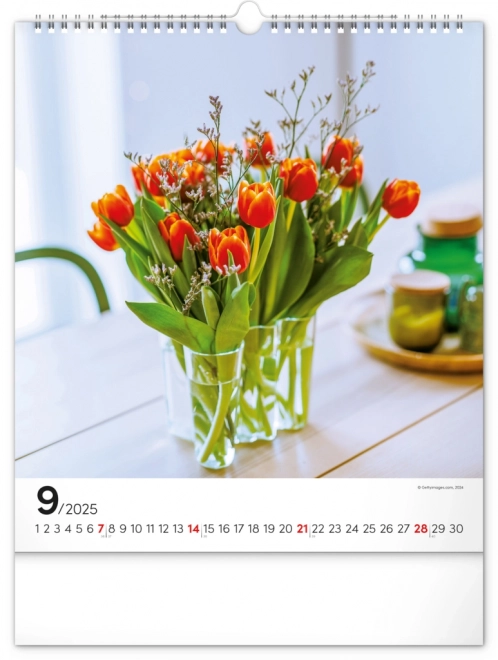 Wall Calendar Flowers 2025