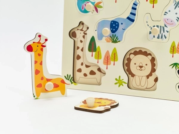 Wooden Zoo Animal Puzzle for Toddlers