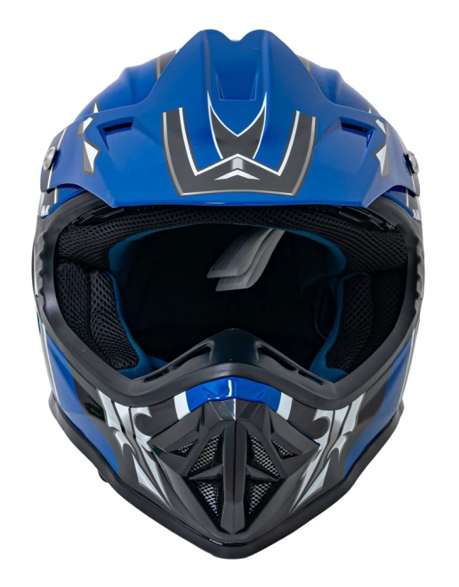 Modrý motocyklový helma Enduro