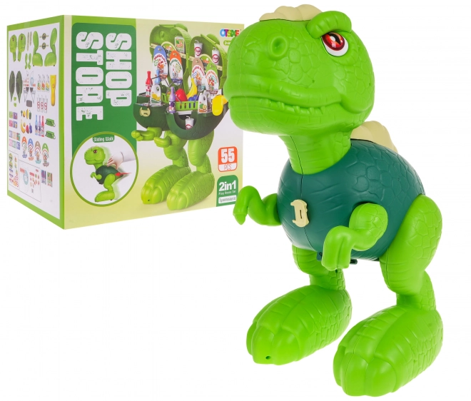 Dinosaur Shopping Playset 2-in-1 for Kids 3+ with Accessories