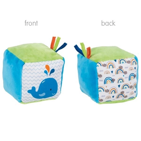 Goki Textile Motor Skills Cube Whale/Rainbow