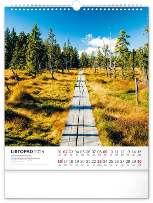 Wall Calendar Tour of Czech Landscapes 2025