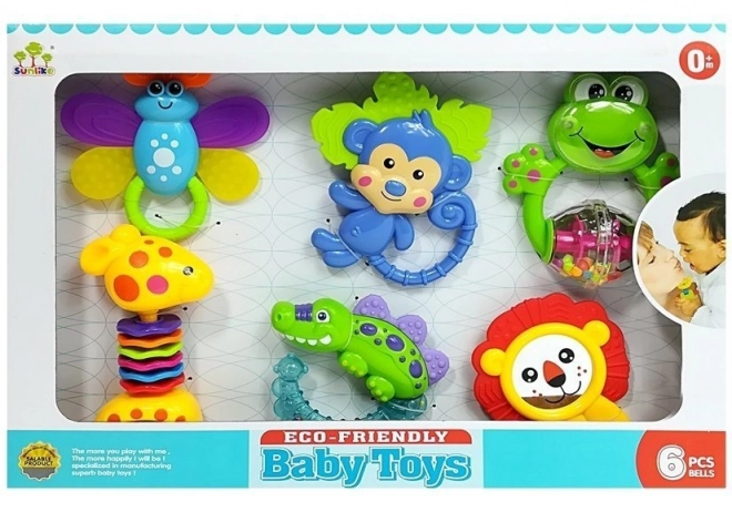 Colorful Animal Baby Rattle and Teether Set