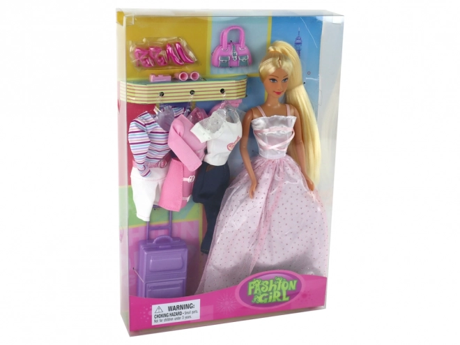 Doll with Long Hair and Fashion Accessories