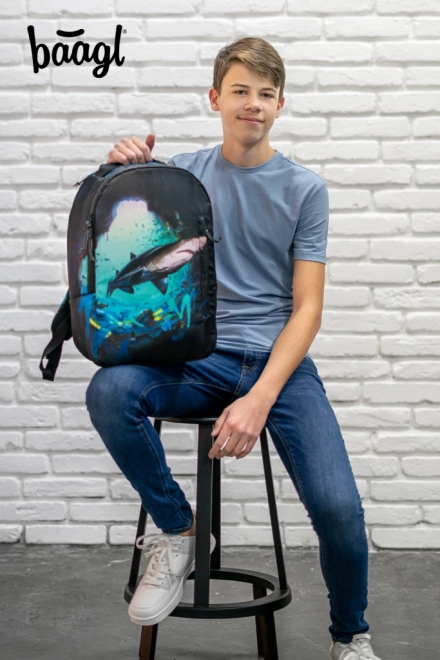 Backpack with Shark Design by Lukero