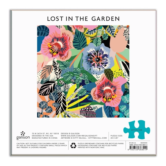 Galison Square Puzzle Lost in the Garden 500 Pieces