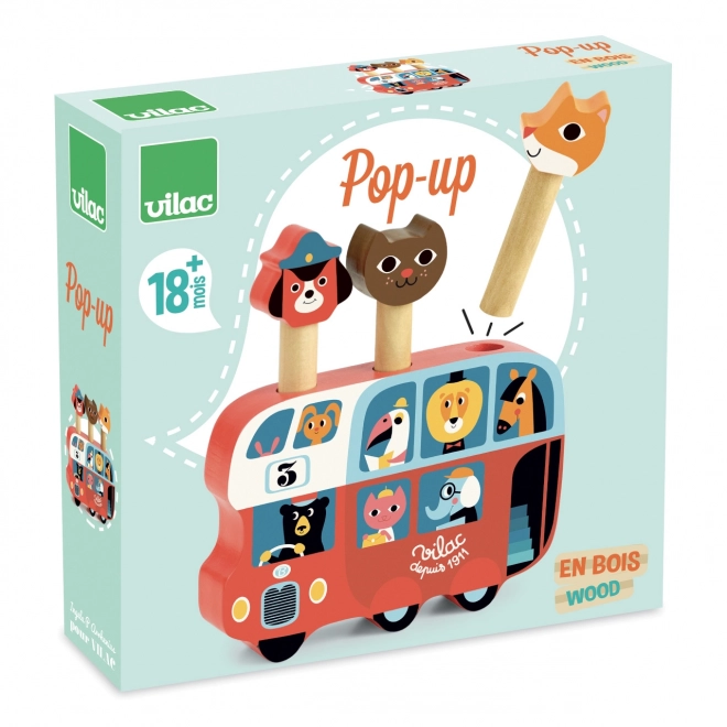 Wooden Launch Game with Animal Figures