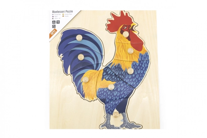 Wooden Montessori Puzzle - Rooster