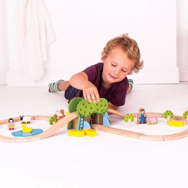 Bigjigs Rail Wooden Farm Train Set