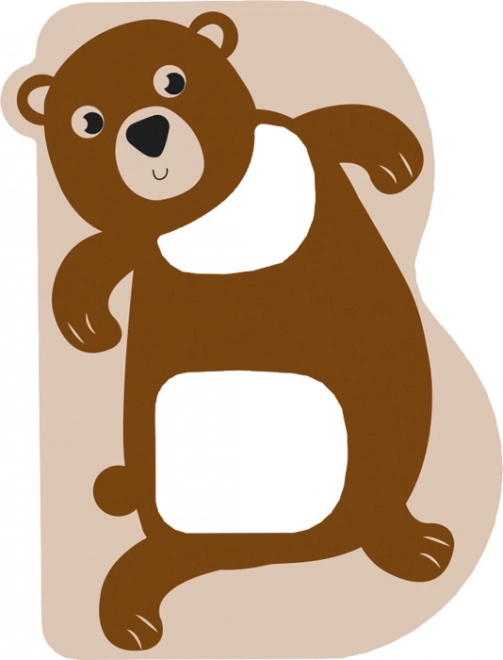 Wooden Letter B with Bear Design