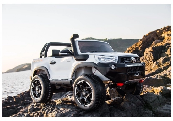 White Battery-Powered Toyota Hilux