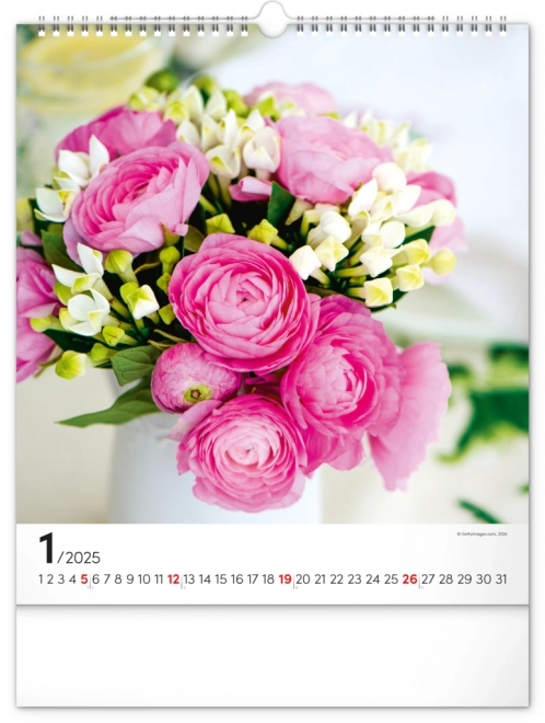 Wall Calendar Flowers 2025