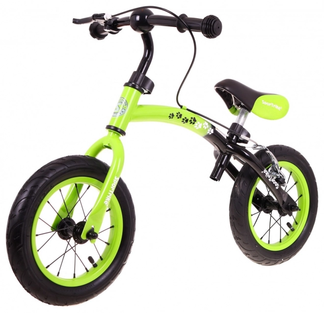 Children's Balance Bike Green with Convertible Frame