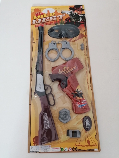 Cowboy Gun and Handcuffs Set