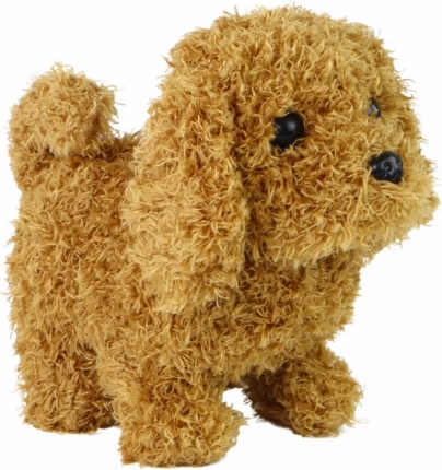 Jouet interactif chiot aboyant marron