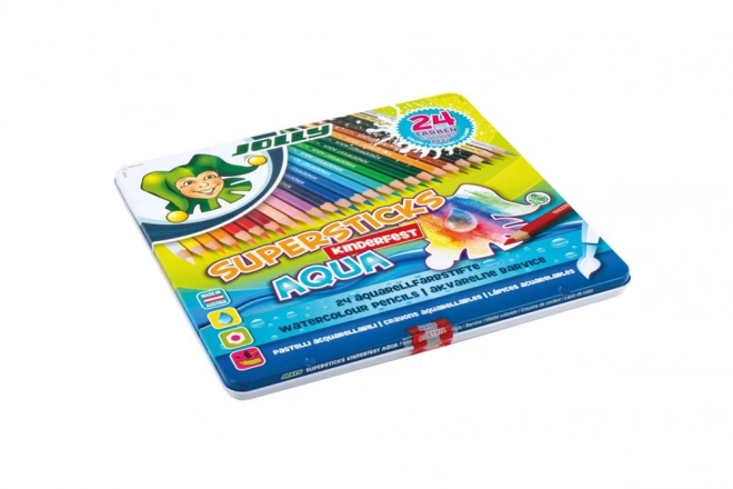 Supersticks Aqua Colored Pencils 24 Colors in Metal Case