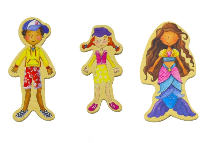 Wooden Magnet Set With Colorful Characters