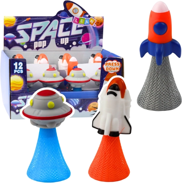 Vaisseau spatial sautant avec lumières colorées 11 cm