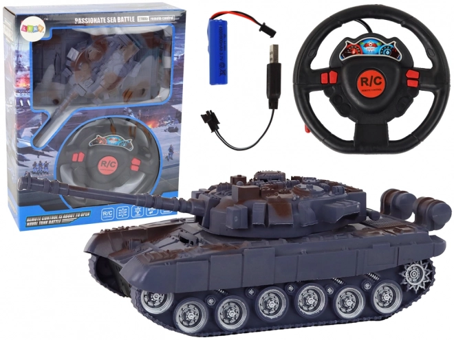 Remote Control Tank With Lights and Sound - Blue 1:18