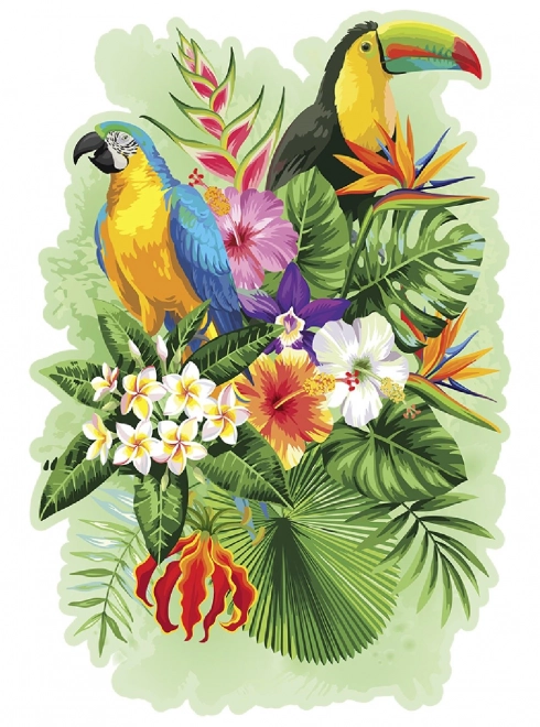 Wooden Puzzle Tropical Birds