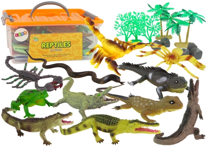 Reptile and Amphibian Figurine Set with Accessories