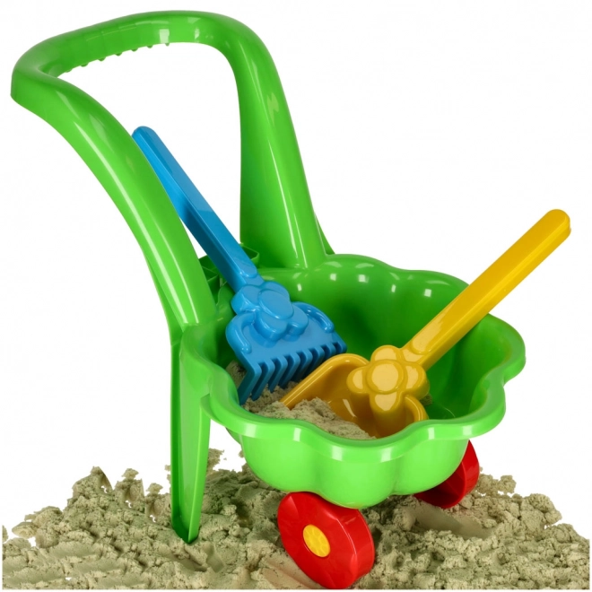 Green Garden Wheelbarrow Set for Kids