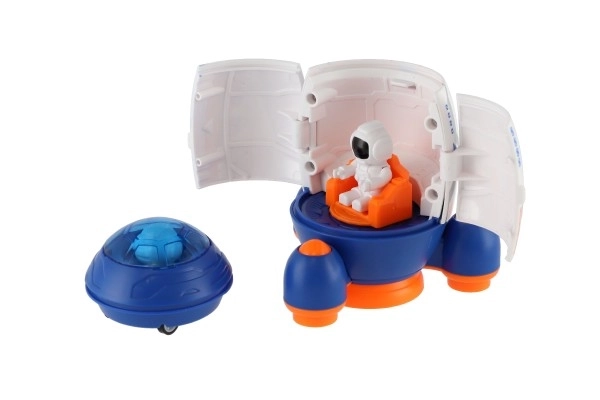 Spaceship Toy with Astronaut and Pull-Back Vehicle