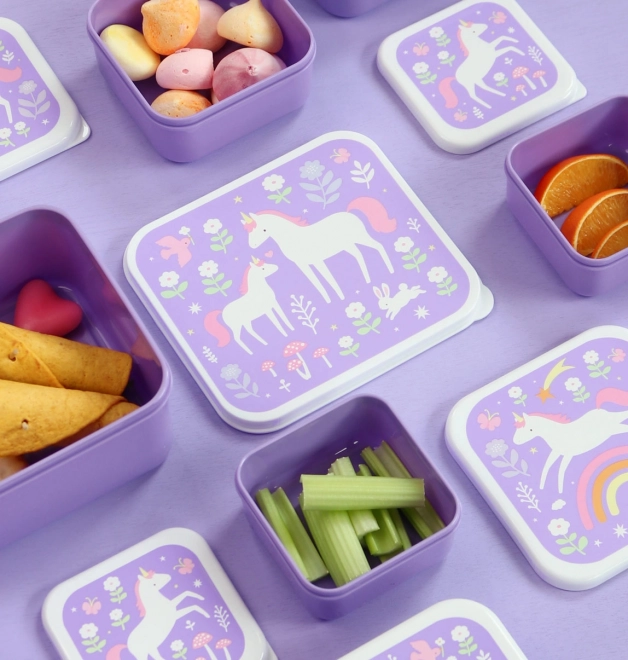 A little lovely company unicorn and rainbow snack box set