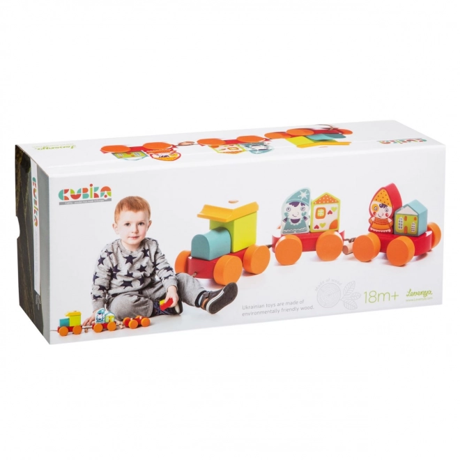 Cubika Wooden Pull-Along Train Set