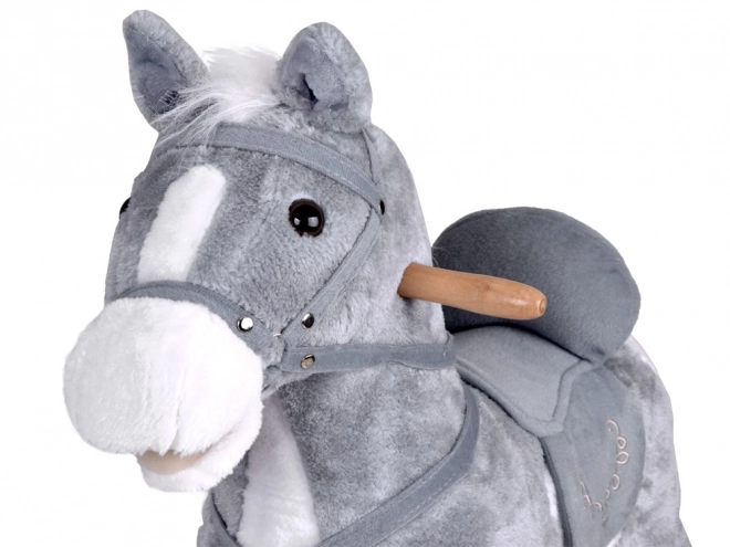 Large Gray Rocking Horse with Sound and Motion