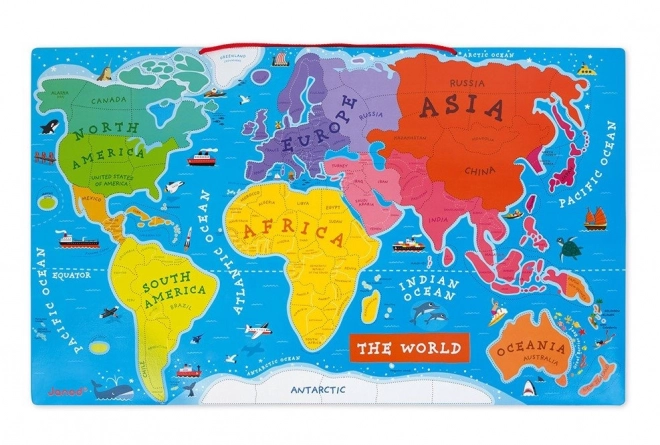 Janod Magnetic World Map in English