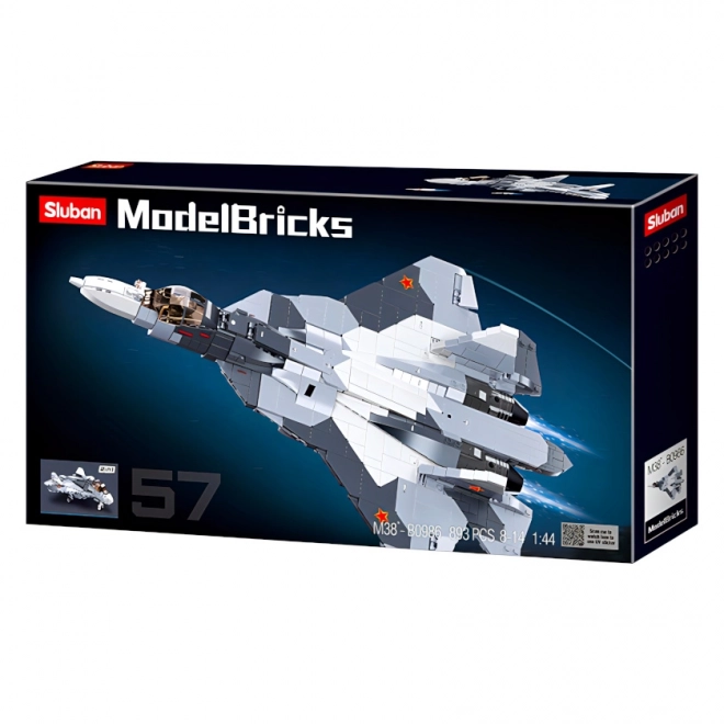 Sluban Model Bricks Su-57 Jet Fighter 2 in 1