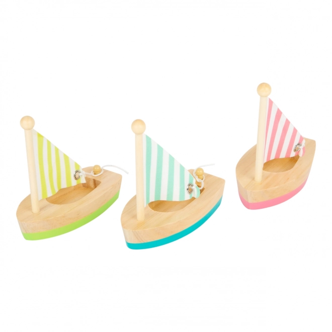 Sailing Boat Wooden Bath Toys Set