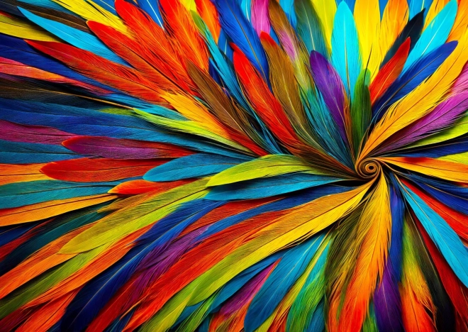 Colorful Feather Puzzle 1000 Pieces