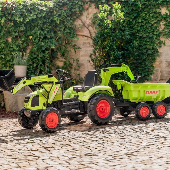 Pedal Tractor Claas Arion 430 green with front and rear scoop
