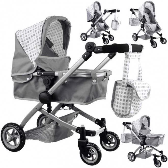 4-in-1 Doll Stroller with Bassinet – gray