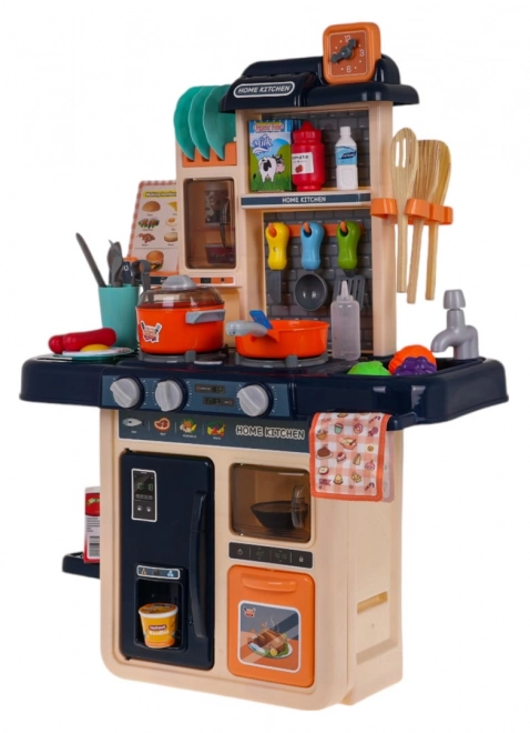 Children's Multifunctional Kitchen Playset with Light, Sound, Water, and Steam