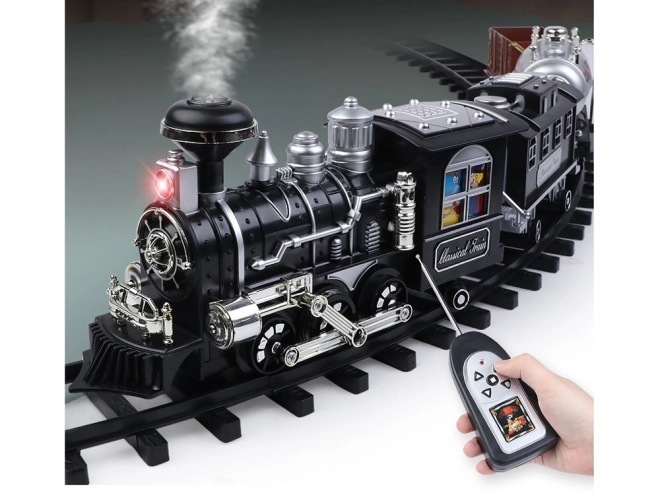 Remote Controlled Train Set with Locomotive and Carriages